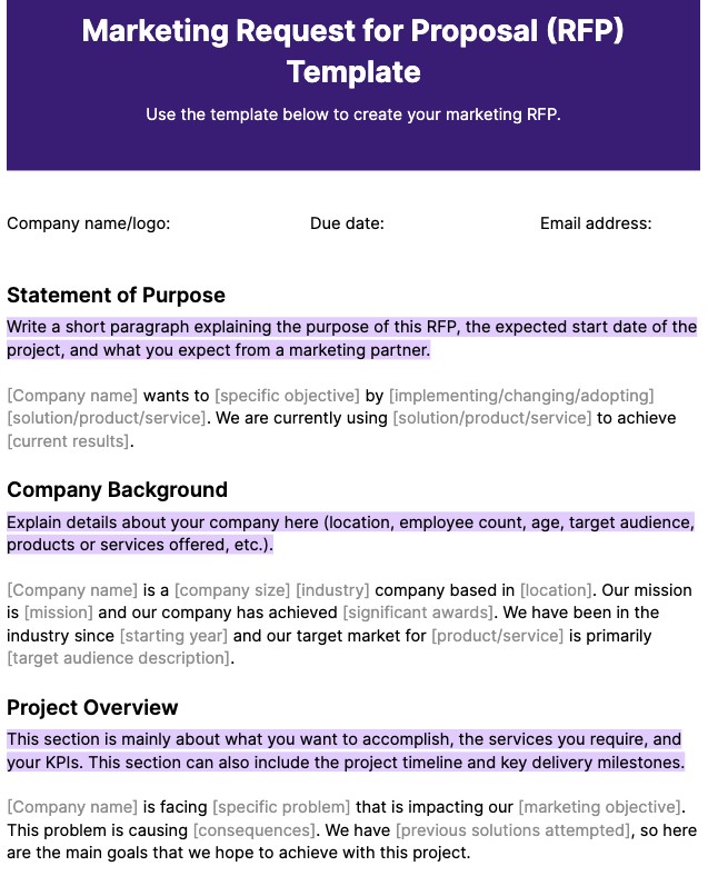  RFP عالی برای بازاریابی دیجیتال 